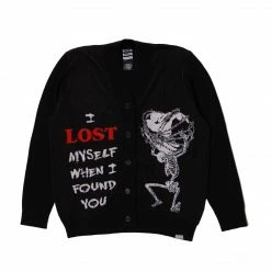BROKEN PROMISES Lost Myself Cardigan Sweater Black