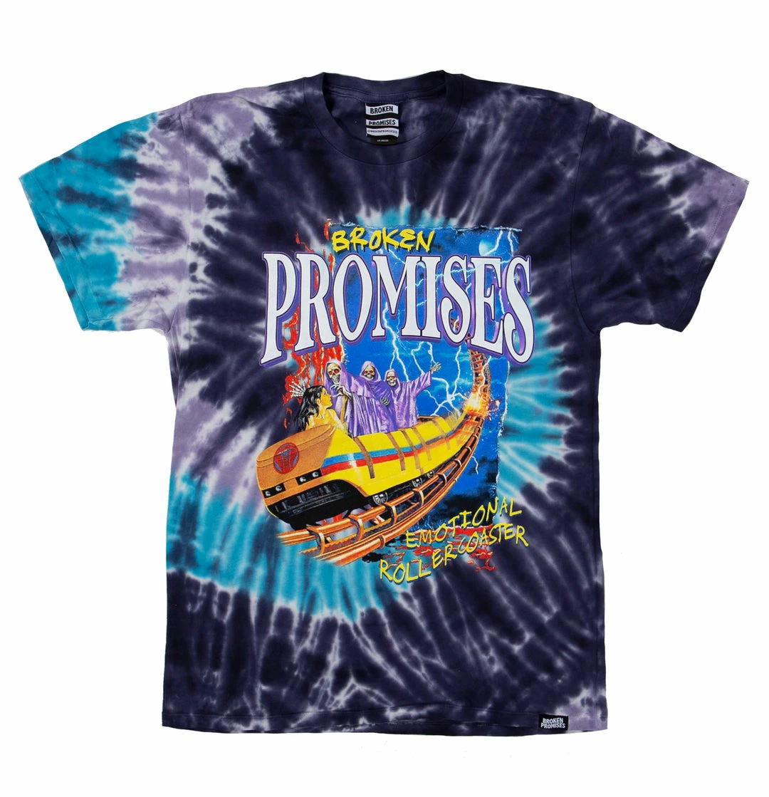 BROKEN PROMISES Up's And Down's Tie Dye Tee Purple 5 BROKEN PROMISES Up's And Down's Tie Dye Tee Purple