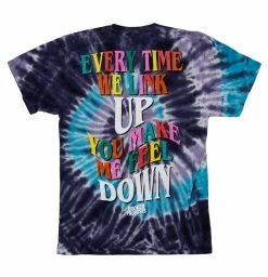 BROKEN PROMISES Up's And Down's Tie Dye Tee Purple 19 BROKEN PROMISES Up's And Down's Tie Dye Tee Purple