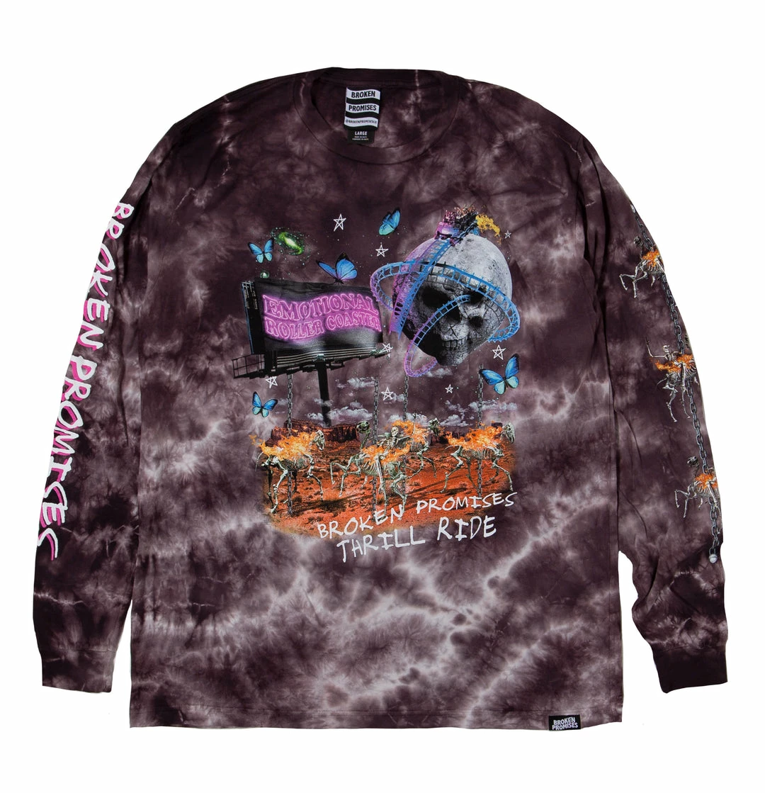 BROKEN PROMISES Shirts Thrill Ride Tie Dye Long Sleeve Purple 4 BROKEN PROMISES Shirts Thrill Ride Tie Dye Long Sleeve Purple