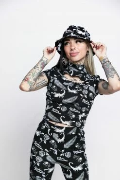 BROKEN PROMISES Tropic Disaster Mock Neck Top