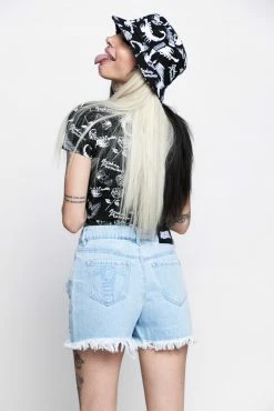 BROKEN PROMISES Outsider Two Tone Denim Short Bottoms