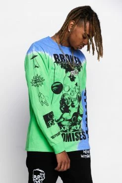 BROKEN PROMISES Shirts Acoustics Green Tie Dye L/S Tee 26 BROKEN PROMISES Shirts Acoustics Green Tie Dye L/S Tee