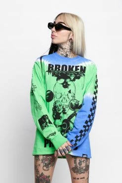BROKEN PROMISES Shirts Acoustics Green Tie Dye L/S Tee 20 BROKEN PROMISES Shirts Acoustics Green Tie Dye L/S Tee