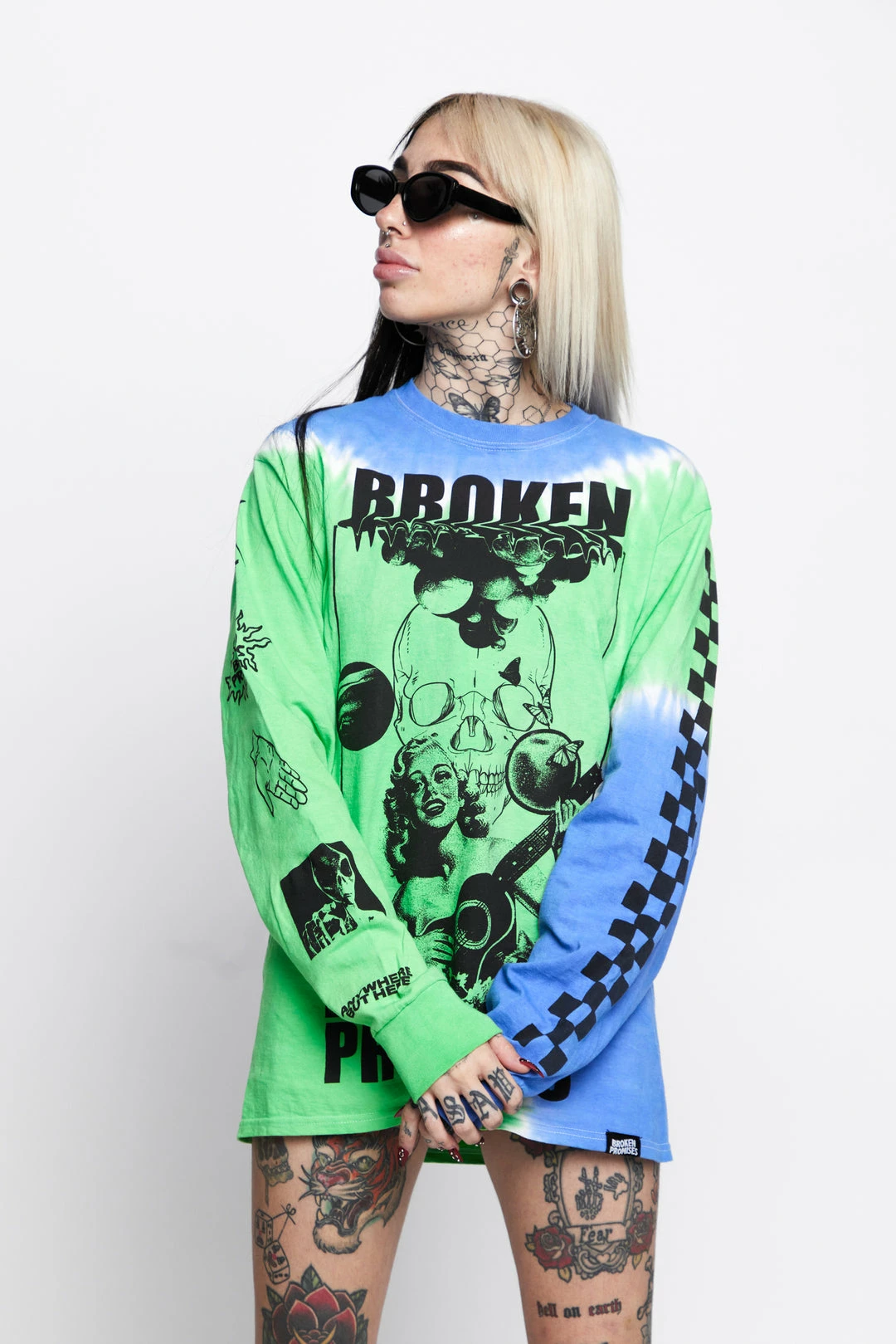 BROKEN PROMISES Shirts Acoustics Green Tie Dye L/S Tee 7 BROKEN PROMISES Shirts Acoustics Green Tie Dye L/S Tee