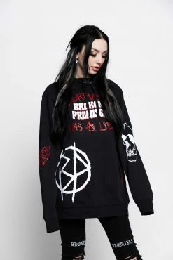 CASH Hoodies Untruthful Hoodie Black 41 CASH Hoodies Untruthful Hoodie Black