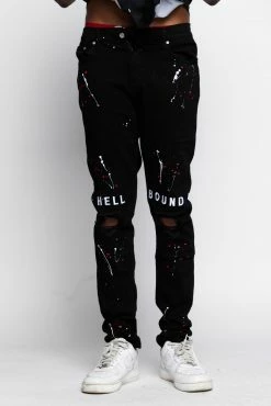 CASH Hell Bound Spatter Denim Bottoms