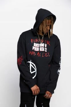CASH Hoodies Untruthful Hoodie Black 56 CASH Hoodies Untruthful Hoodie Black
