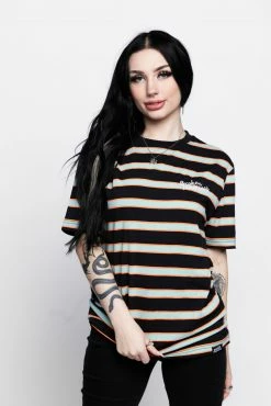 BROKEN PROMISES Shirts Salvage Script Stripe Tee 13 BROKEN PROMISES Shirts Salvage Script Stripe Tee