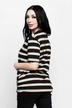 BROKEN PROMISES Shirts Salvage Script Stripe Tee 14 BROKEN PROMISES Shirts Salvage Script Stripe Tee