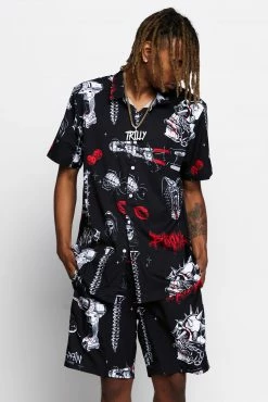 BROKEN PROMISES Love & Pain Button-Up Shirt