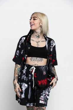 BROKEN PROMISES Love & Pain Button-Up Shirt