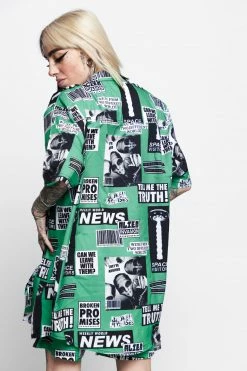 BROKEN PROMISES Shirts Headlines Button-Up Shirt 23 BROKEN PROMISES Shirts Headlines Button-Up Shirt