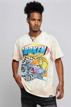 BROKEN PROMISES BP X Hot Wheels Heart Race Tie Dye Tee Sand