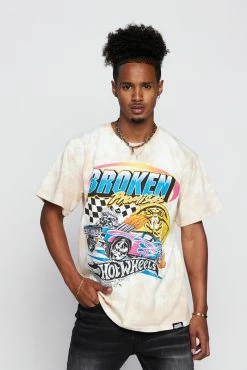 BROKEN PROMISES BP X Hot Wheels Heart Race Tie Dye Tee Sand