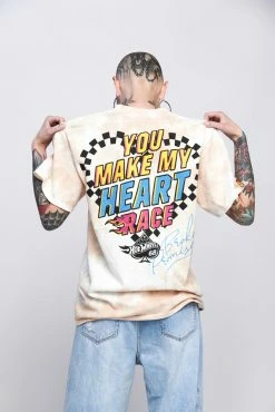 BROKEN PROMISES BP X Hot Wheels Heart Race Tie Dye Tee Sand