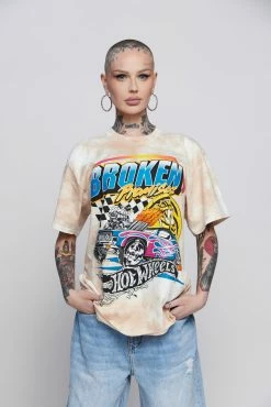 BROKEN PROMISES BP X Hot Wheels Heart Race Tie Dye Tee Sand