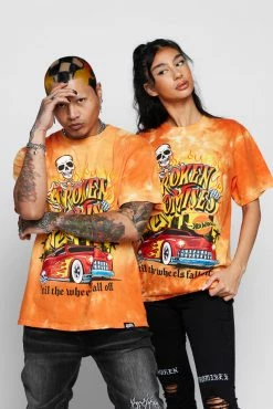 BROKEN PROMISES Shirts BP X Hot Wheels Wheels Fall Off Org Tie Dye S/S