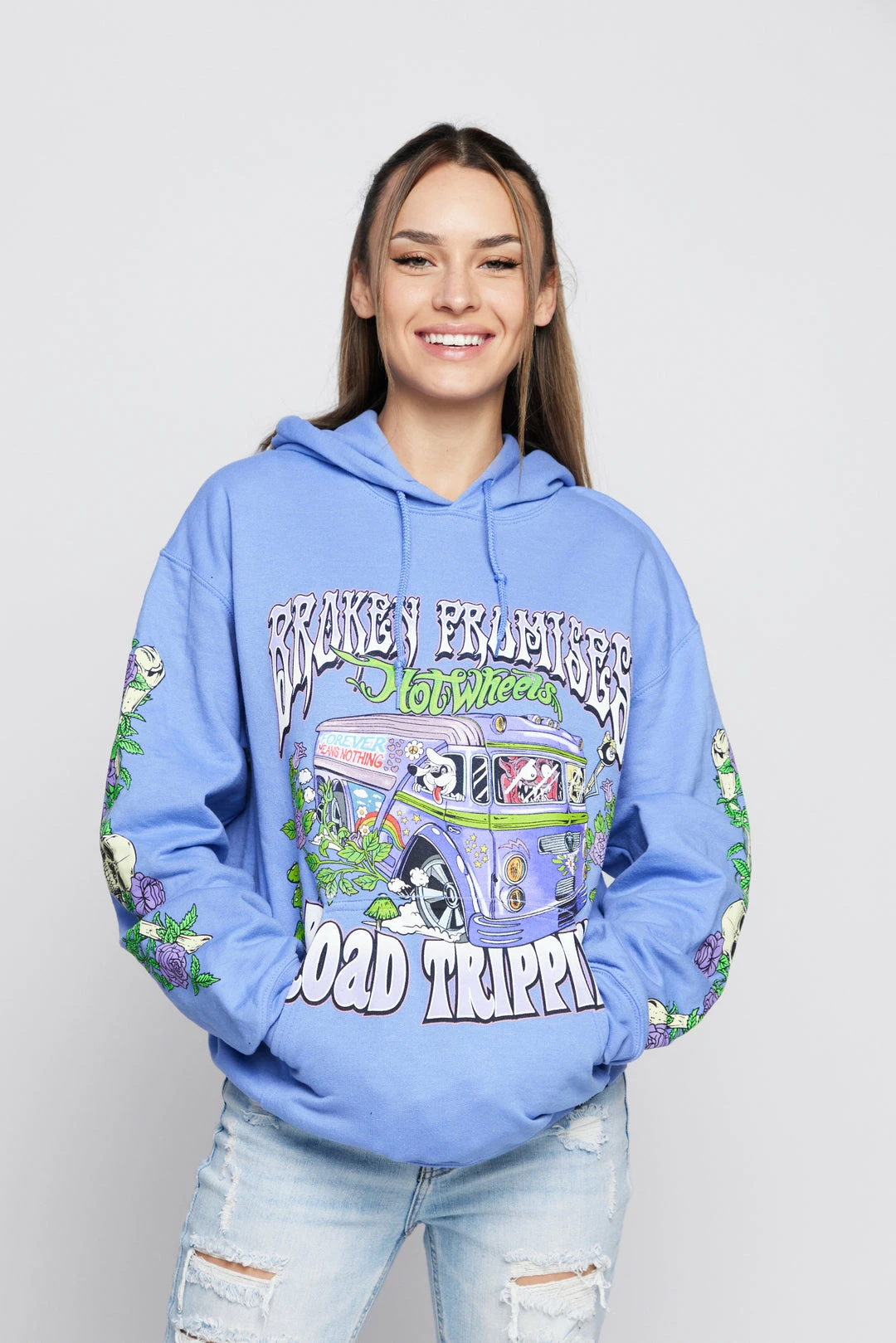 BROKEN PROMISES BP X Hot Wheels Road Trippin Purple Dye Hoodie 7 BROKEN PROMISES BP X Hot Wheels Road Trippin Purple Dye Hoodie