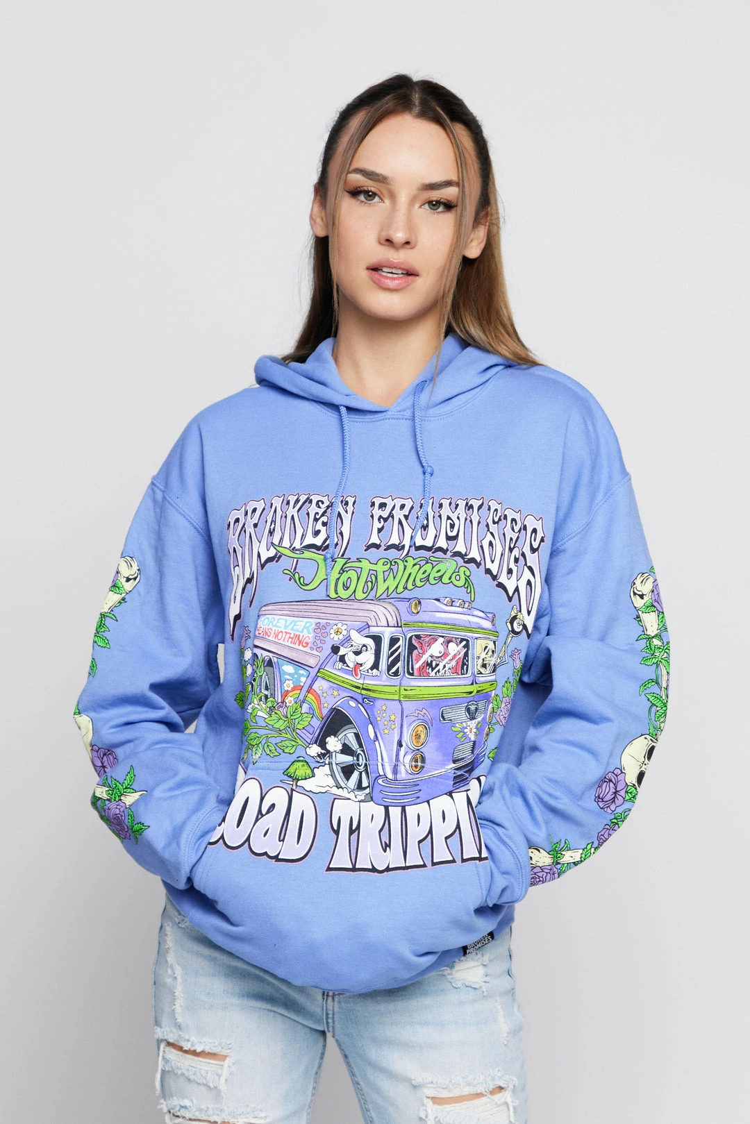 BROKEN PROMISES BP X Hot Wheels Road Trippin Purple Dye Hoodie 5 BROKEN PROMISES BP X Hot Wheels Road Trippin Purple Dye Hoodie