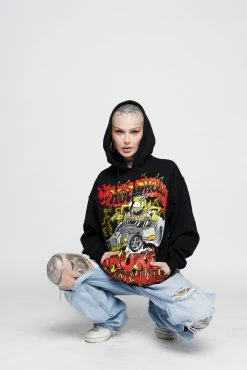 BROKEN PROMISES BP X Hot Wheels Lost Control Hoodie Black Hoodies