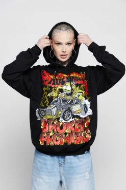 BROKEN PROMISES BP X Hot Wheels Lost Control Hoodie Black Hoodies