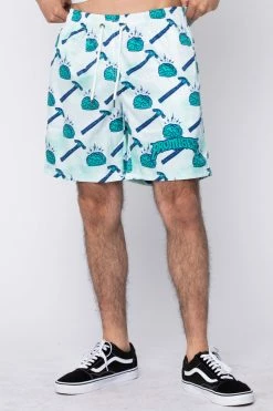 BROKEN PROMISES Brain Waves Shorts Green