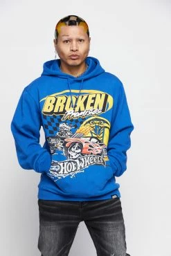 BROKEN PROMISES BP X Hot Wheels Heart Race Hoodie Blue Hoodies