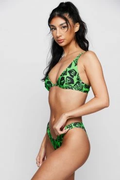 BROKEN PROMISES Reaper Guide High Leg Bikini Bottom Green Sets