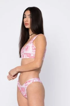 BROKEN PROMISES Demon Lover Bikini Top Pink Swim