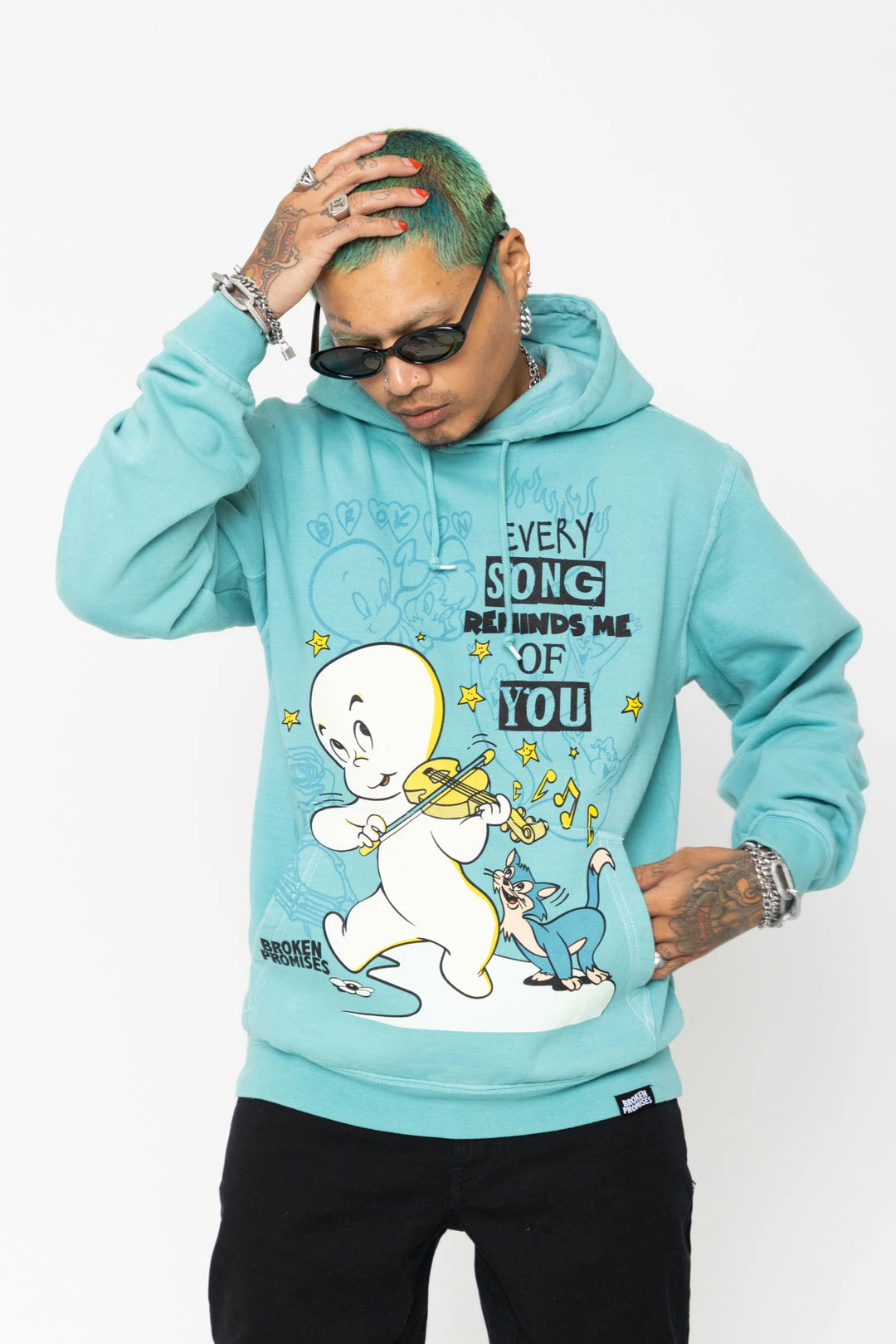 BROKEN PROMISES BP X Casper Reminder Hoodie Green Hoodies 12 BROKEN PROMISES BP X Casper Reminder Hoodie Green Hoodies