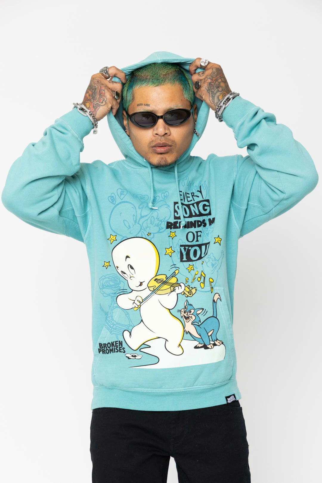 BROKEN PROMISES BP X Casper Reminder Hoodie Green Hoodies 6 BROKEN PROMISES BP X Casper Reminder Hoodie Green Hoodies