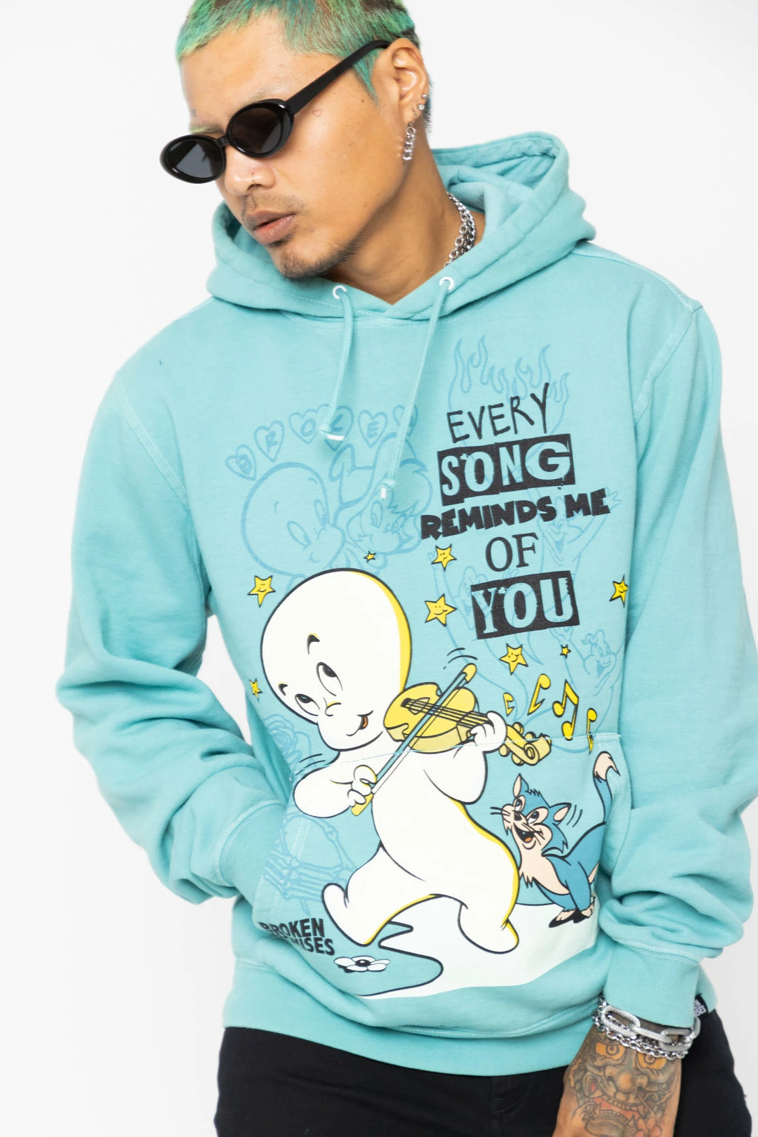 BROKEN PROMISES BP X Casper Reminder Hoodie Green Hoodies 8 BROKEN PROMISES BP X Casper Reminder Hoodie Green Hoodies