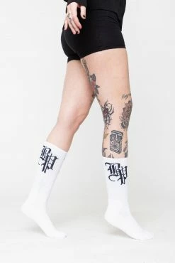 BROKEN PROMISES BP Lock Up Socks - White Accessories