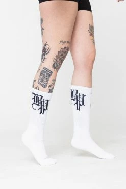 BROKEN PROMISES BP Lock Up Socks - White Accessories