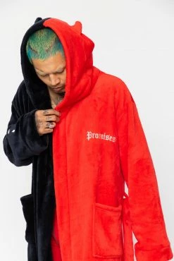 BROKEN PROMISES Red/Black Split Devil Horn Robe