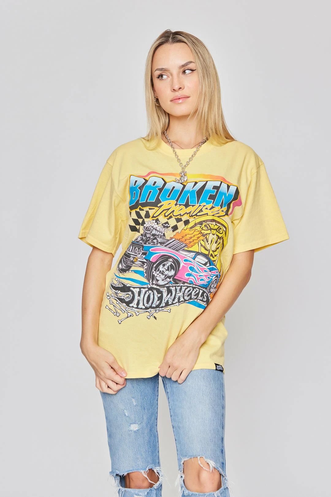 BROKEN PROMISES BP X Hot Wheels Heart Race Tee Yellow 4 BROKEN PROMISES BP X Hot Wheels Heart Race Tee Yellow