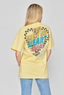 BROKEN PROMISES BP X Hot Wheels Heart Race Tee Yellow 12 BROKEN PROMISES BP X Hot Wheels Heart Race Tee Yellow
