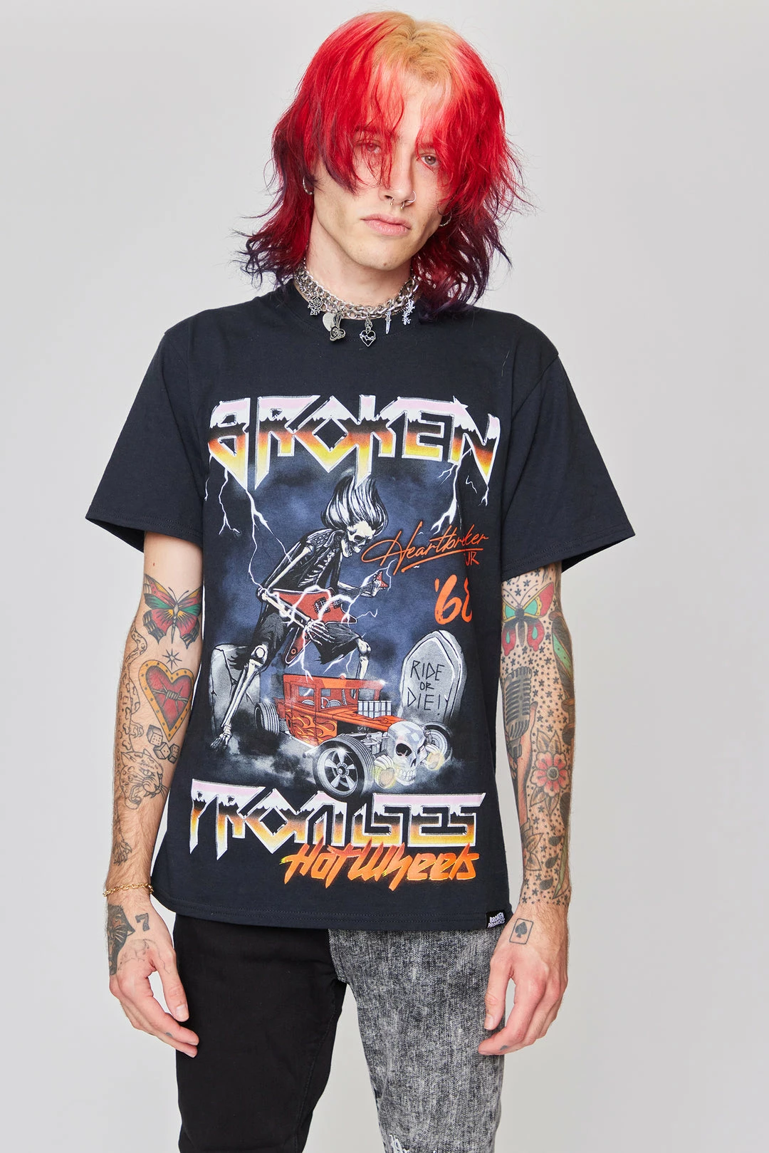 BROKEN PROMISES Shirts BP X Hot Wheels Tour Tee Blk 3 BROKEN PROMISES Shirts BP X Hot Wheels Tour Tee Blk