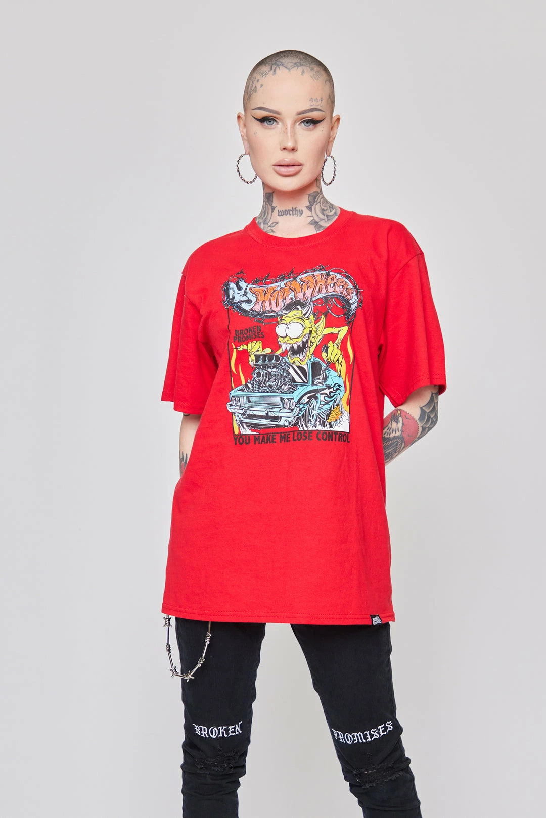BROKEN PROMISES BP X Hot Wheels Control Tee Red 8 BROKEN PROMISES BP X Hot Wheels Control Tee Red