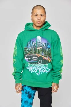 BROKEN PROMISES BP X Hot Wheels Feeling Low Hoodie Green