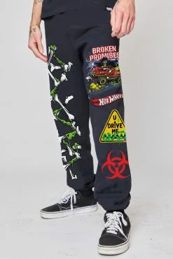 BROKEN PROMISES BP X Hot Wheels Drive Me Crazy Sweats Black Bottoms