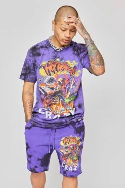 BROKEN PROMISES BP X Hot Wheels Track Tee Tie Dye Purple