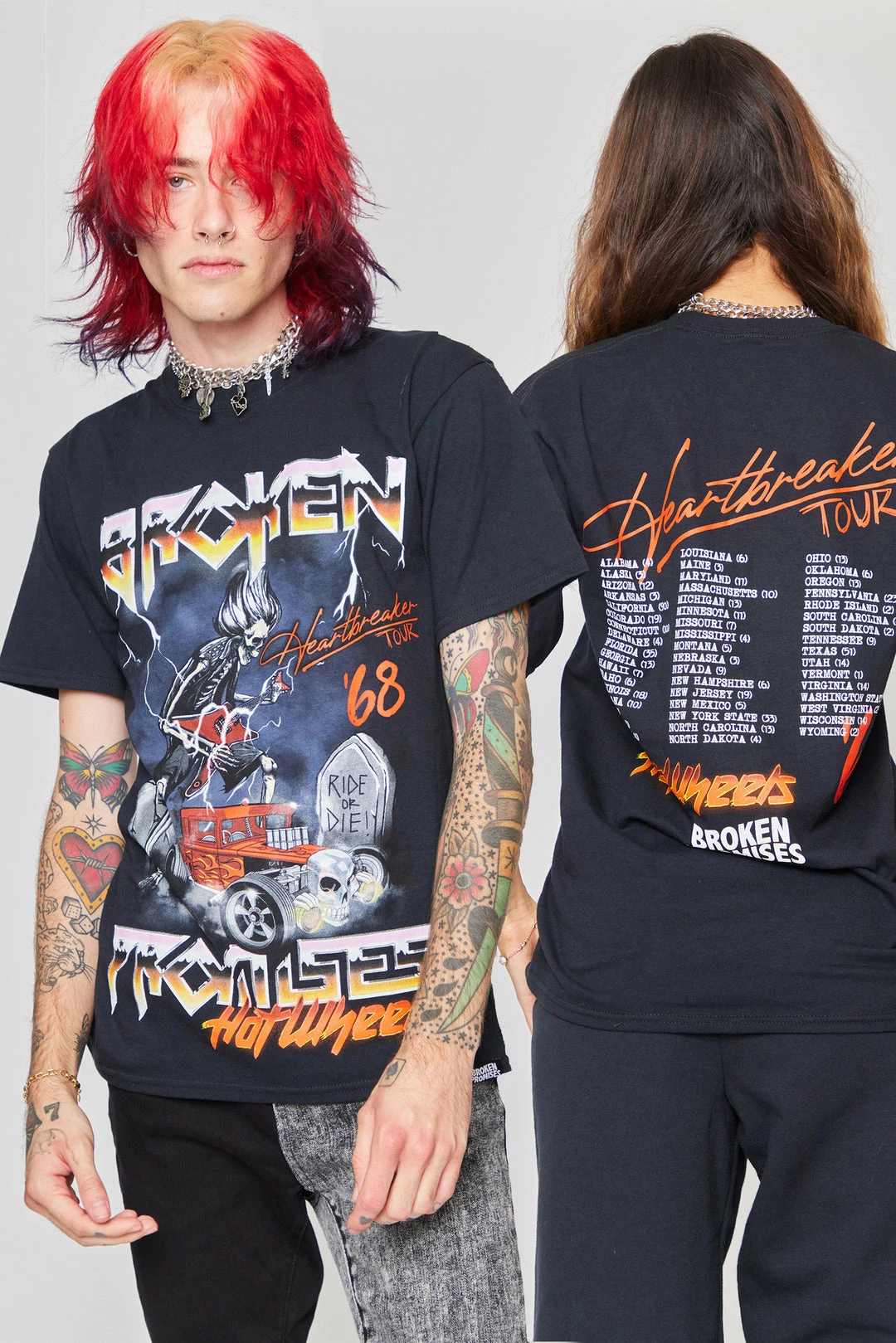 BROKEN PROMISES Shirts BP X Hot Wheels Tour Tee Blk 10 BROKEN PROMISES Shirts BP X Hot Wheels Tour Tee Blk