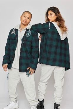BROKEN PROMISES Poor Sport Flannel Zip Up Shirts