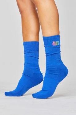 BROKEN PROMISES Tearbow Socks Blue