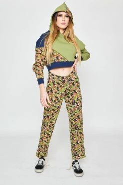 BROKEN PROMISES Hoodies Reaper Camo Patchwork Crop Hoodie