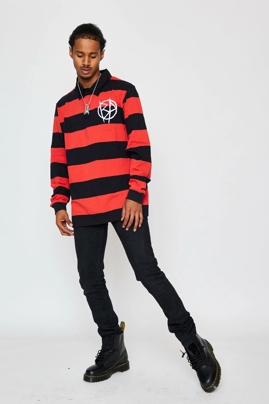 BROKEN PROMISES Shirts Riot Striped Polo L/S 6 BROKEN PROMISES Shirts Riot Striped Polo L/S