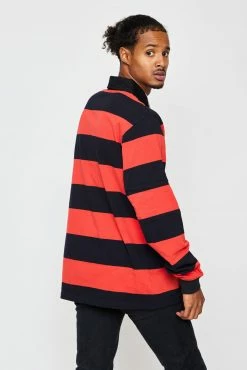 BROKEN PROMISES Shirts Riot Striped Polo L/S 13 BROKEN PROMISES Shirts Riot Striped Polo L/S