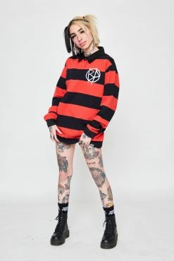 BROKEN PROMISES Shirts Riot Striped Polo L/S 10 BROKEN PROMISES Shirts Riot Striped Polo L/S